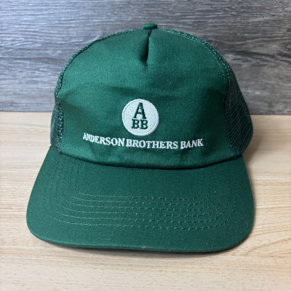 Anderson Brothers Bank Hat Cap Snap Back Green Trucker Outdoors Mens